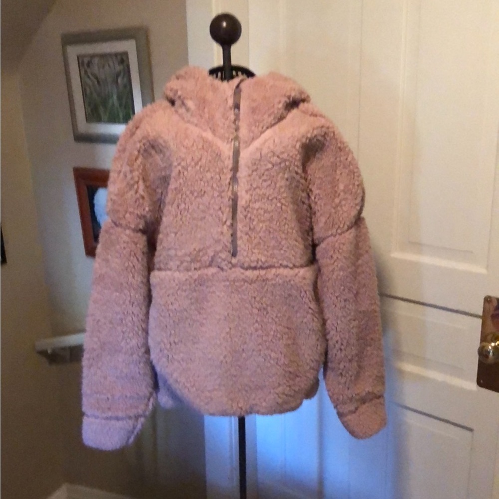 Prana Sherpa L oversized cropped sweater 1/2 zip hoodie